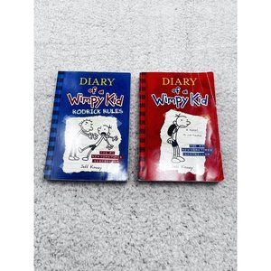 Lot of 2 DIARY OF A WIMPY KID #1, Rodrick Rules #2 by JEFF KINNEY